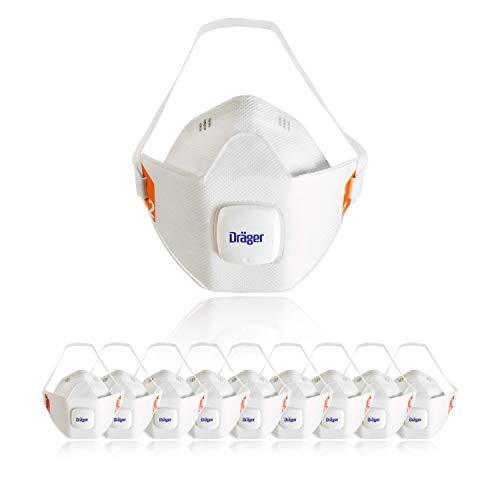 DRÄGER X-plore® 1920 V - Lot de 10 masques de protection respiratoire FFP2 avec système EasyStop et soupape CoolMAX_0