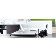 Aplomb - bureaux de direction haut de gamme avec structure en acier inoxydable et finitions en bois ou verre - Arlex_1