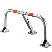 Barrière de parking 3 pieds indéformable haut de gamme Mottez B304P avec serrure cylindre européen et amortisseurs caoutchouc_0