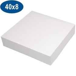 Firplast Boîte pâtissière en carton blanche 400mm x 80mm (x25) - blanc 3104400001173_0