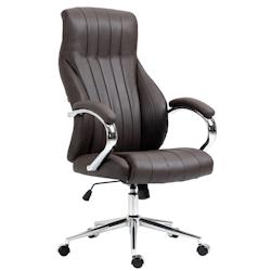 CLP Fauteuil de bureau Wigan en vèritable cuir ajustable et pivotant Marron - marron cuir 314913_0