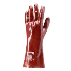 Coverguard - Gants de protection chimique rouge 36cm en coton enduit PVC EUROCHEM 3636 (Pack de 10) Rouge Taille 9 - 3435241036353_0