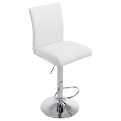Décoshop26 - Tabouret de bar chaise haute avec repose-pieds forme trompette design moderne en synthétique blanc 10_0000008 - blanc 3000888969601_0
