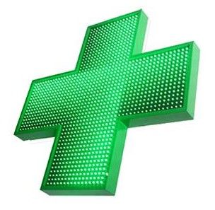 Full hd led 1300 sf - enseigne pharmacie - sarl identy sign - dimensions : 1250 x 1250 mm_0