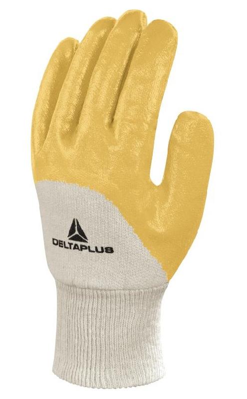 Gant de travail ni015 en coton enduit nitrile écru/jaune t8 - DELTA PLUS - ni01508 - 460114_0