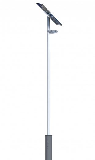 Lampadaire urbain solaire Combi 4 Margo - LED - 60W - acier galvanisé thermolaqué - hauteur 8m - design moderne_0