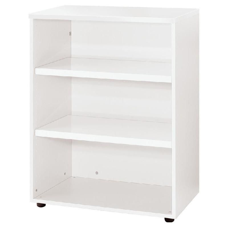 MEUBLE MI-HAUTEUR ACTUAL SANS PORTES - H.102 X L. 80 X P. 47 CM - CORPS BLANC - TOP BLANC