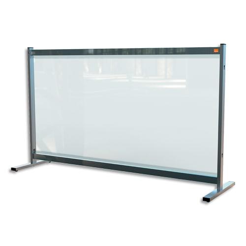 Nobo séparateur de bureau film en pvc transparent premium plus, sur pied mobile, l147 x h86 x p41 cm_0