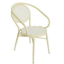 Oviala Business Chaise de jardin style bistrot parisien en aluminium et rotin beige - beige aluminium 112620_0