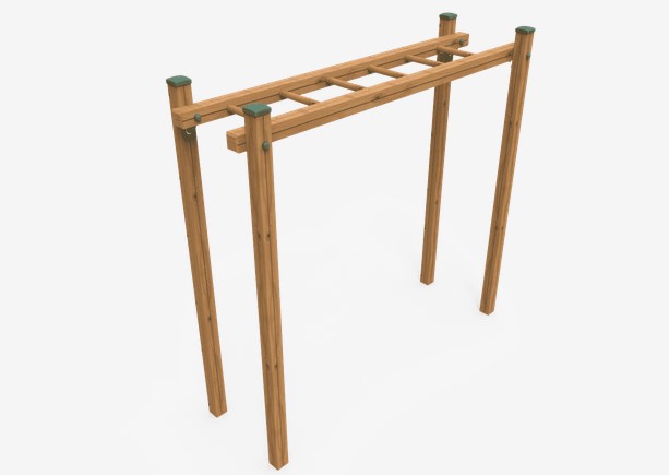 Parcours sportif Work-fit Clinging JCIR17 - bois lamellé et acier inoxydable_0