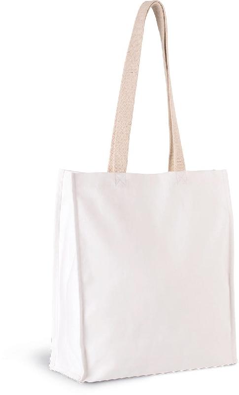 Sac cabas en coton canvas avec soufflet - Réf: KI0251 - Marque: Kimood_0