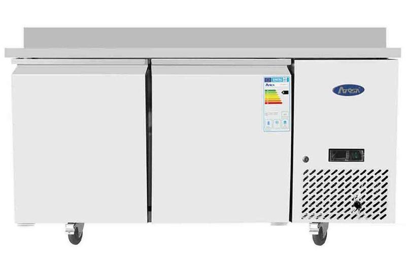 Table réfrigérée positive 400x600 tropicalisée 2 portes avec dosseret inox - EPF3495GR-SB_0
