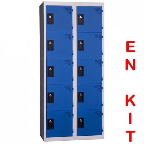 Vestiaire multicases Rolléco - 10 cases - 2 colonnes - Largeur de case : 400 mm_0