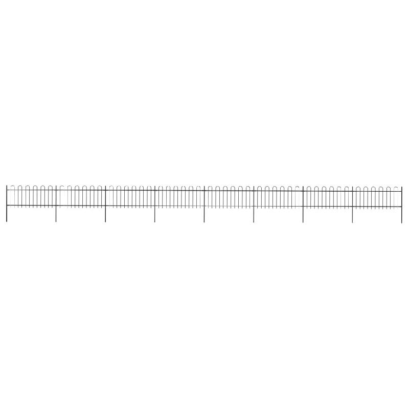 Vidaxl clôture de jardin avec dessus en cerceau acier 13,6x0,8 m noir 277654_0