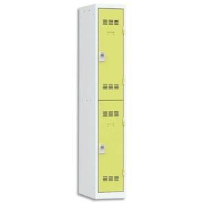 Pierre henry vestiaire 2 cases + 1 colonne - dimensions : l30 x h180 x p50 cm gris perle anis_0