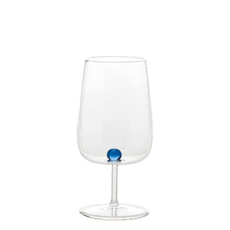 Zafferano Bilia Set De 6 Verres En Verre Borosilicaté Artisanal Avec Sphère Colorée Bleue Elégants Et Résistants Pour Table De Design Raffinée E_0