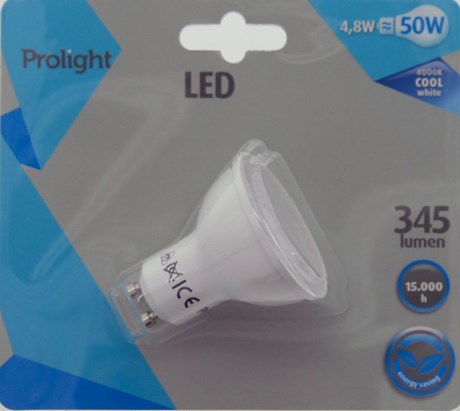 AMPOULE RÉFLECTEUR LED GU10 4.8/50W (VENDU PAR 1)