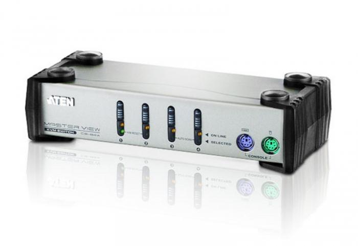 ATEN CS84A - Commutateur KVM PS/2 pour 4 ordinateurs avec commutation par boutons ou clavier_0
