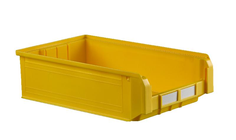 Bac à bec plastique 20 litres - coloris jaune - gerbable avec dimensions précises_0