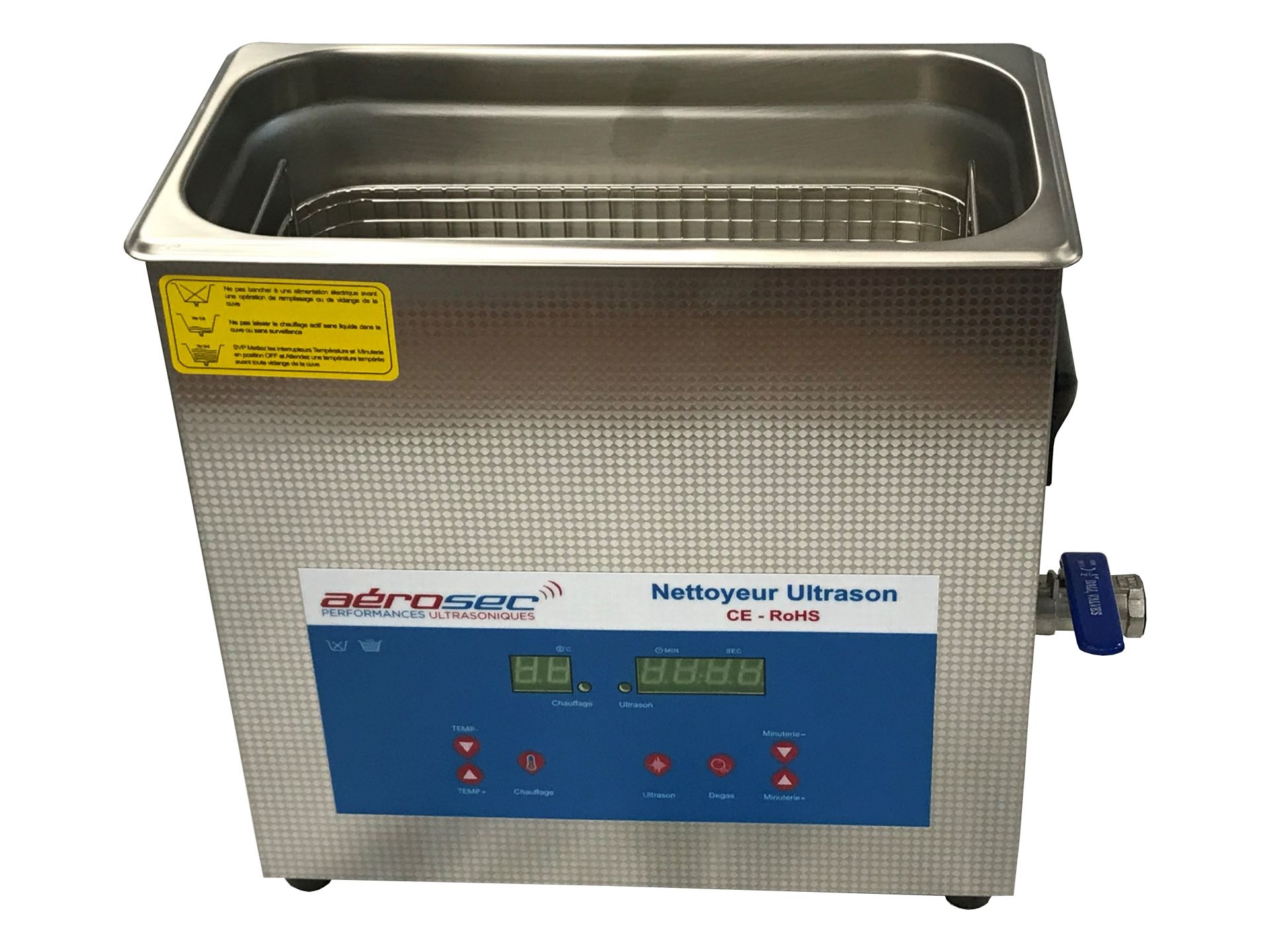 Bac ultrasons 4.5 litres - interface digitale - pour petites pièces_0