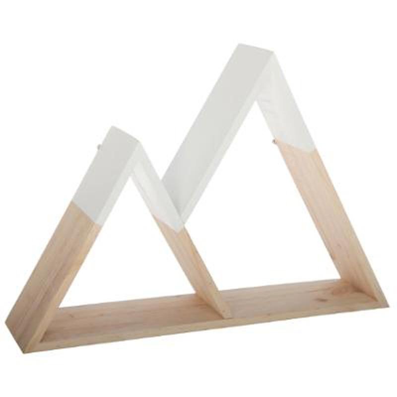 Étagère murale Montagne 40 cm en pin naturel & blanc - Paris Prix_0