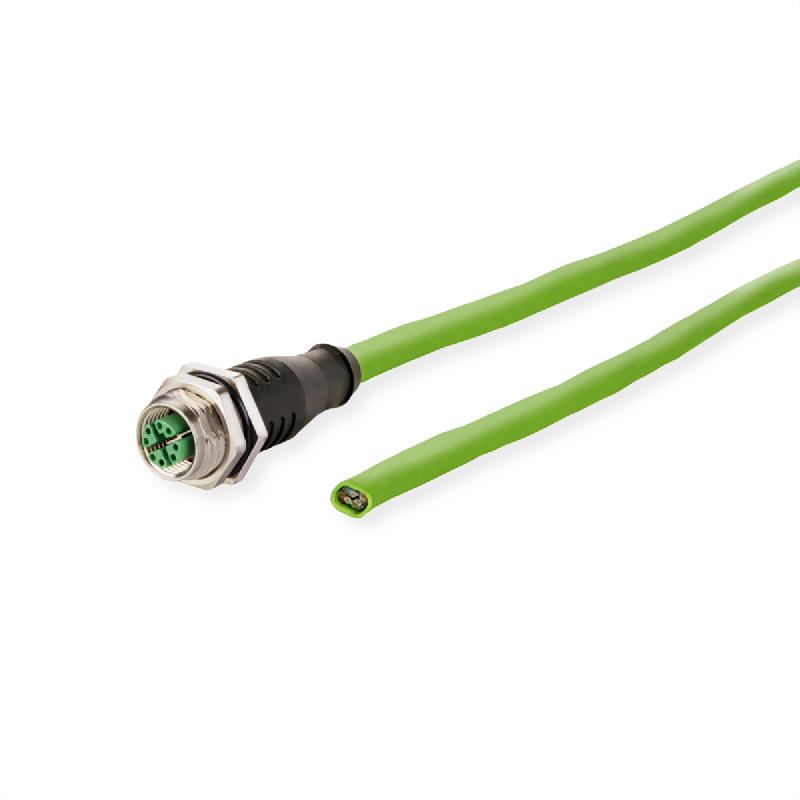 METZ CONNECT Câble Ethernet industriel M12, codage X, M12 connecteur femelle droit - extrémité ouverte, PUR, 10 m_0