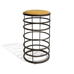 Now's Home - Tabouret De Bar En Metal Noir Simili Cuir Camel Hauteur 71cm Tom - 3256390241890_0