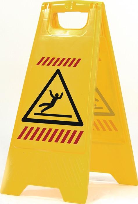 Panneau d'avertissement attention danger glissement pictogramme l 300 x 570 mm jaune de sécurité/noir/rouge SPRINTUS_0