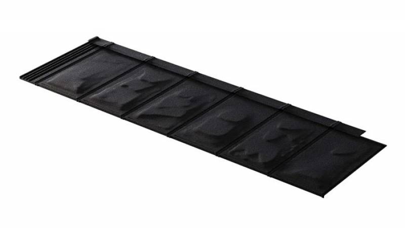 Panneaux avec un aspect d'ardoises métalliques - Revêtement thermolaqué ou pierre naturelle - METROTILE® interlock iSLATE_0