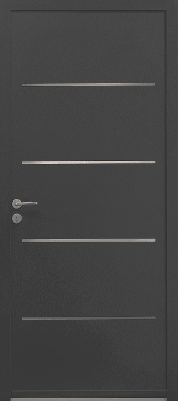 Porte d'Entrée Aluminium 80 Enora Design Pleine & Décor Alu Brossé Sur Mesure Référence: Porte Alu 80 Enora_0