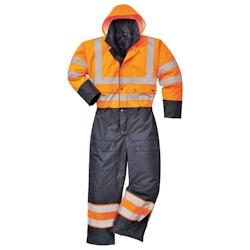 Portwest - Combinaison imperméable Contrast matelassée HV Orange/Bleu Marine - Taille 3XL - Polyester - 5036108196586_0