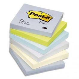 POST-IT BLOC PASTEL REPOSITIONNABLE DE 100 FEUILLES 76 X 76 MM BLEU 654