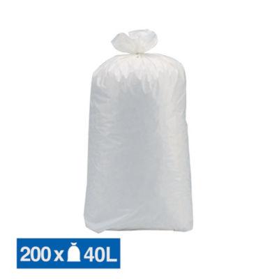 Sacs poubelle déchets lourds Tradition blancs 40 L, lot de 200_0