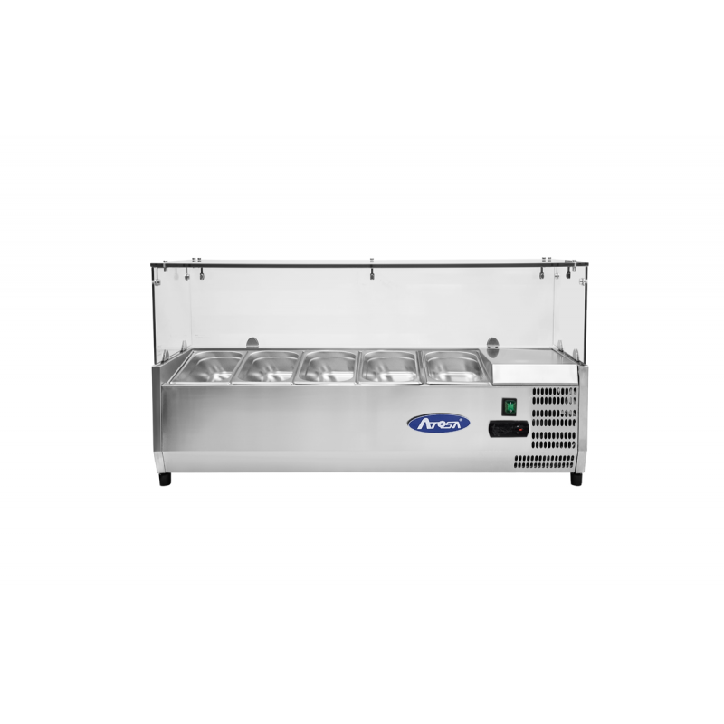 Saladette vitrée à poser GN1/4 - Réf ESL3880GR-V - Acier inoxydable AISI 304 - Thermostat numérique Dixell / Carel_0