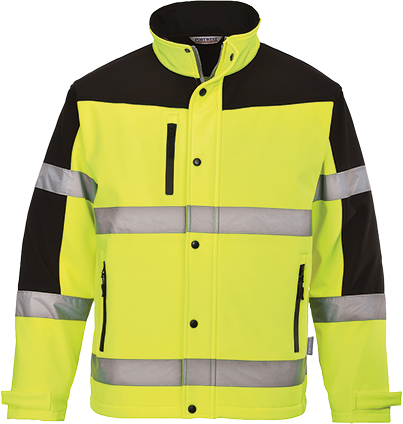 Softshell HV bicolore - 3 couches - jaune S429, XL, bandes réfléchissantes et respirant_0
