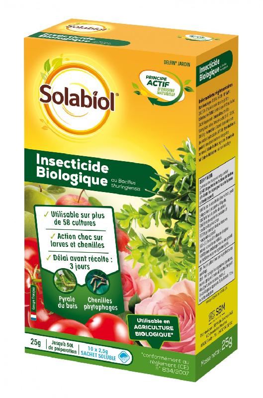Traitement des insectes pour potager et verger - SOLABIOL - Larves de lépidoptères - Concentré à diluer - 50 L de solution_0