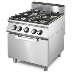 Virtus group Cuisinière gaz sur four électrique statique GN 2/1, 4 brûleurs- Virtus - VS7080CFGE - 0698142245634_0