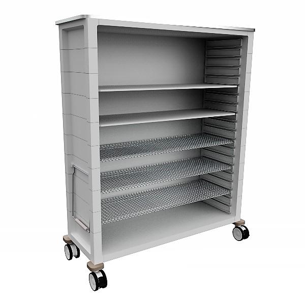 Armoire médicale double XL - Réf : AMDXSS - Poignée de traction - Dimensions H1829 x L1489 x 679 mm - Capacité 226 kg_0