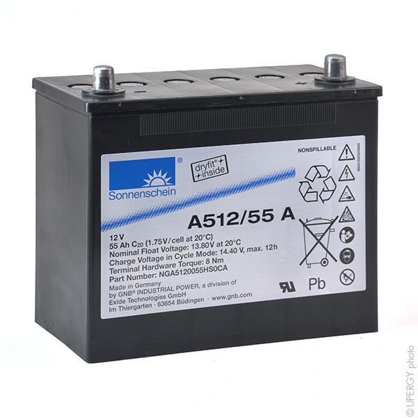 Batterie plomb étanche gel Sonnenschein A512/55A 12V 55Ah - Durée de vie 6 ans - Technologie gel_0