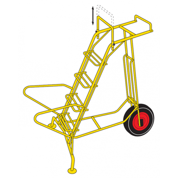 Brouette escabeau pliable - porte-cagette et brancard - roue gonflée - réf. 870004 - Toutentub_0