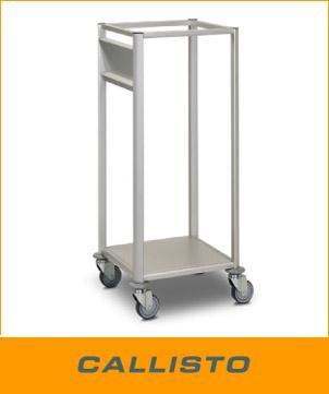 Chariot à linge avec supports sacs - Callisto, sac inclus, 1 ou 2 sacs de 160L, roues pivotantes et options disponibles_0