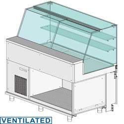 Comptoir vitrine réfrigéré ventilé - VA15X - Vitres hautes, EURONORM et GASTRONORM, acier inox_0
