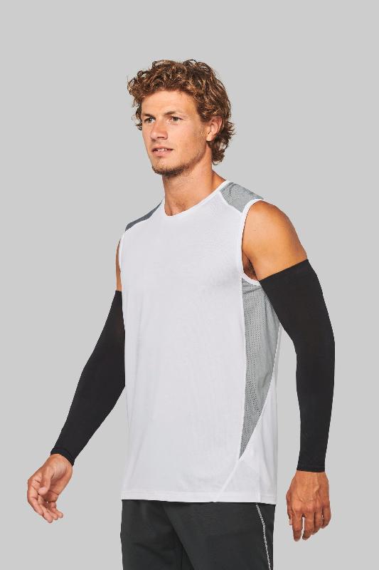 Débardeur de sport bicolore unisexe - Réf: PA475 - Séchage rapide, maille ajourée et coupe multisports_0