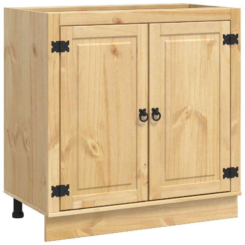 Helloshop26 - Armoire moderne rectangulaire avec étagère 80 x 46 x 81,5 cm usage intérieur grand espace de stockage en pin massif 02_0058892 - Bois_0