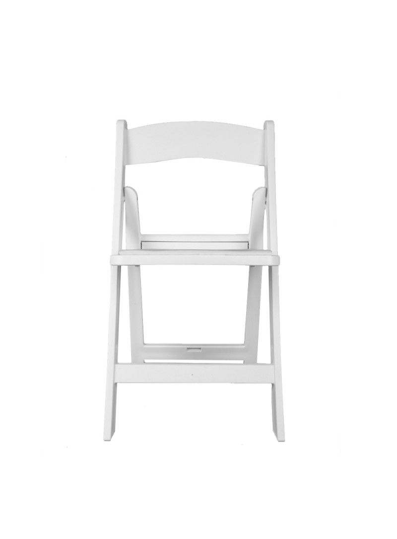 Lizon - chaise pliante en résine blanche et similicuir - Vif Furniture - usage intérieur/extérieur_0