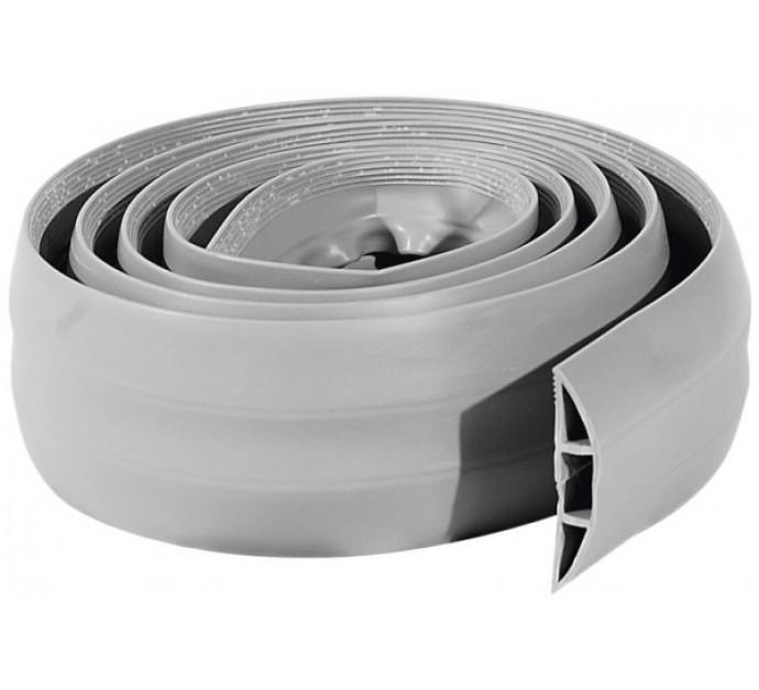 Passage de plancher souple en PVC - 1,80 m x 51 mm - 1 compartiment pour 3 câbles Ø 6 mm - Gris - Adhésif inclus_0
