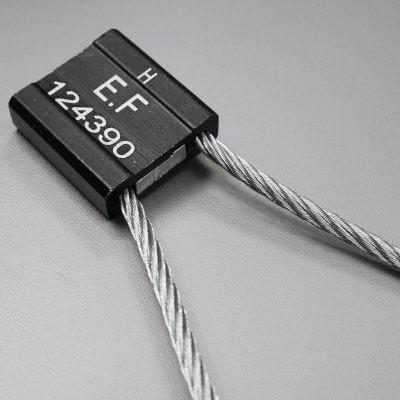 Scellé câble galvanisé tête aluminium 30x32x10 mm - longueur 250 mm - diamètre 5 mm - noir_0