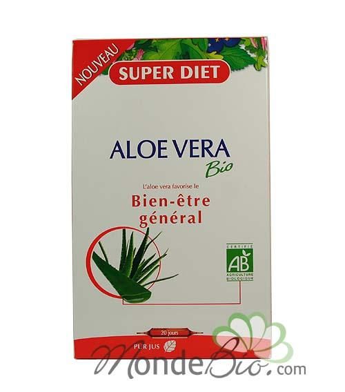 SUPERDIET - PUR JUS D'ALOE VERA 20 AMPOULES DE 15ML SOIT 300ML