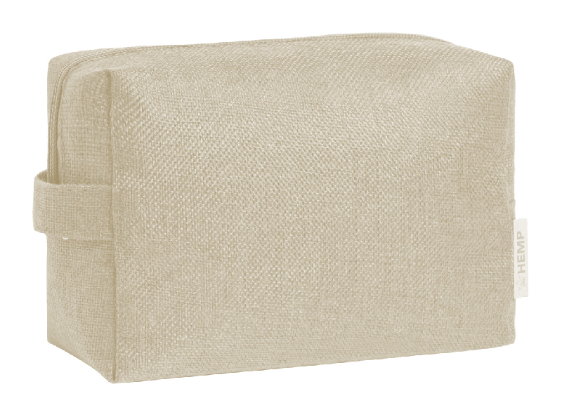 Trousse de toilette zippée - 100% chanvre - 200 g/m² - couleur naturelle_0