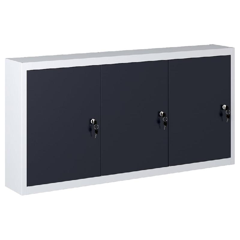 Vidaxl armoire à outils murale style industriel métal gris et noir 145353_0